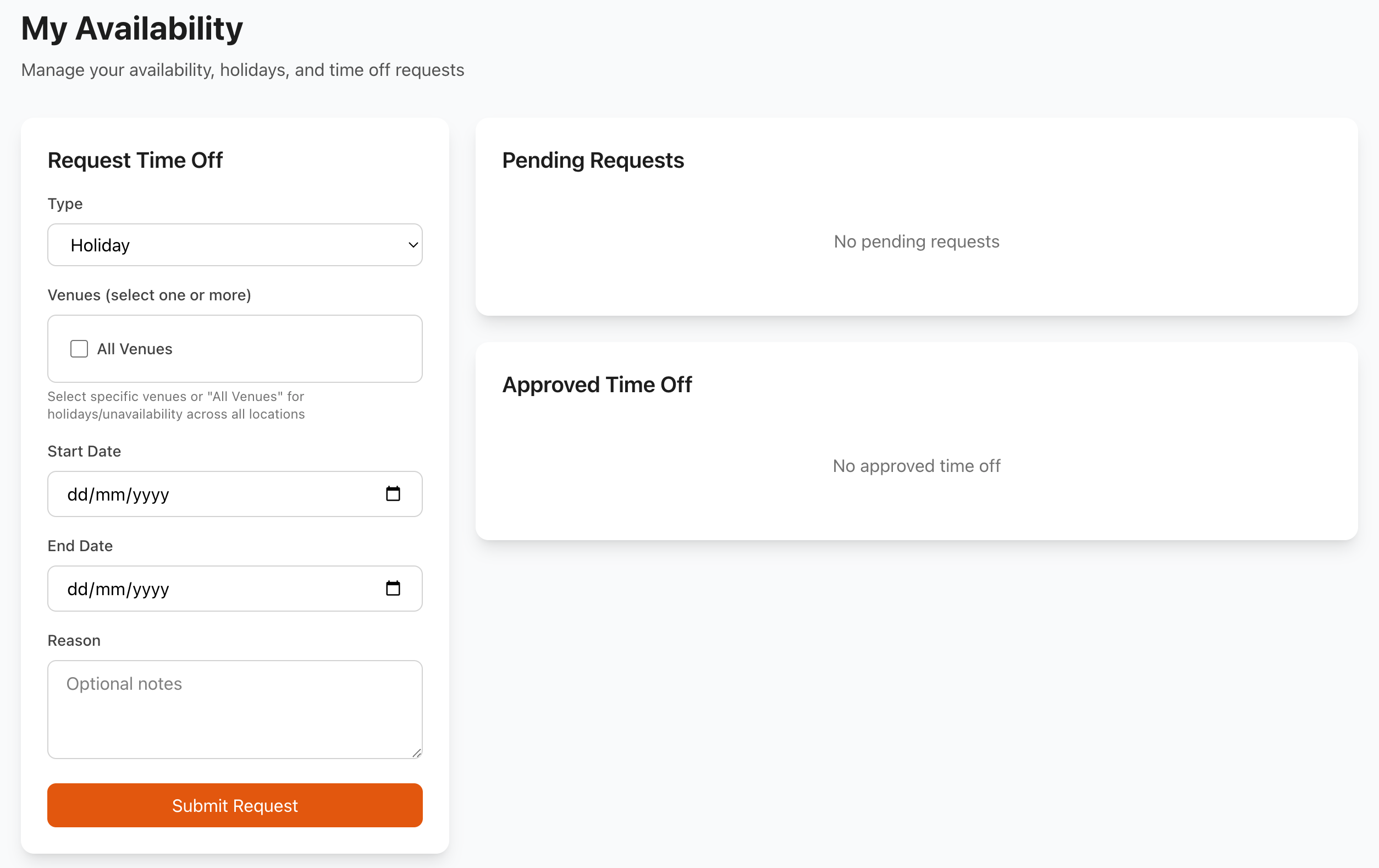 My Availability Management